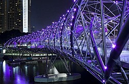 Cầu Helix Bridge lung linh dưới ánh đèn