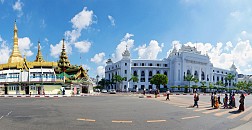 Trắng toát Tòa Thị Chính Thành Phố Yangon Myanmar