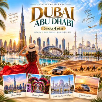Tour Dubai - Abu Dhabi 5 Ngày 4 Đêm. Khởi hành từ Hà Nội