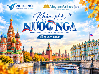 Tour du lịch Nga 9 ngày 8 đêm, bay thẳng Moscow, khởi hành năm 2026.