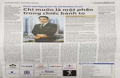Chân dung Giám đốc VietSense Travel trên Báo Đầu Tư