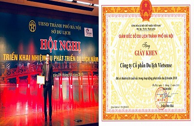 VietSense Travel Nhận Được Bằng Khen Của Sở Du Lịch Hà Nội Vì Có Thành Tích Xuất Sắc 2018 VietSense Travel Nhận Được Bằng Khen Của Sở Du Lịch Hà Nội Vì Có Thành Tích Xuất Sắc 2018