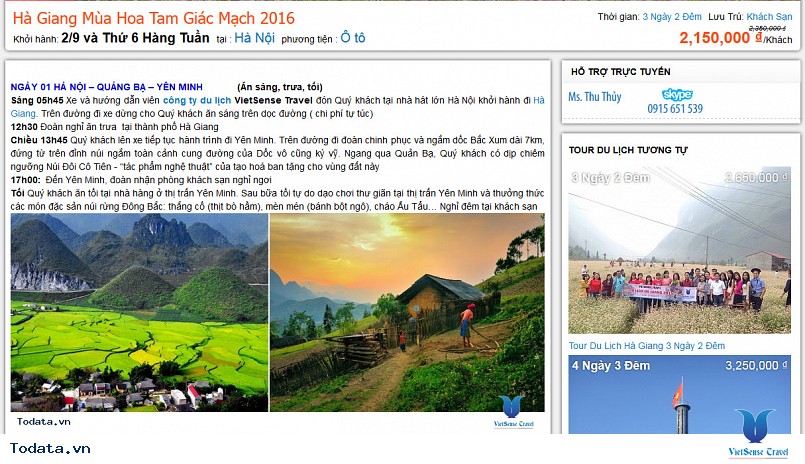 Hướng dẫn đăng ký tour trực tuyển trên Todata.vn - Ảnh 3 Hướng dẫn đăng ký tour trực tuyển trên Todata.vn - Ảnh 3