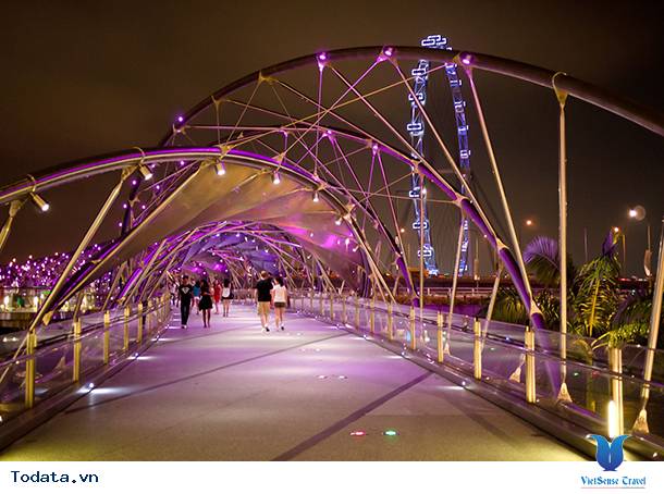 Đi bộ trên cây cầu Helix Bridge Hình ảnh 3