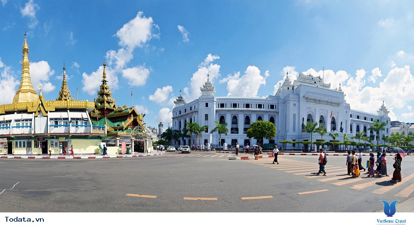 Trắng toát Tòa Thị Chính Thành Phố Yangon Myanmar Hình ảnh 1