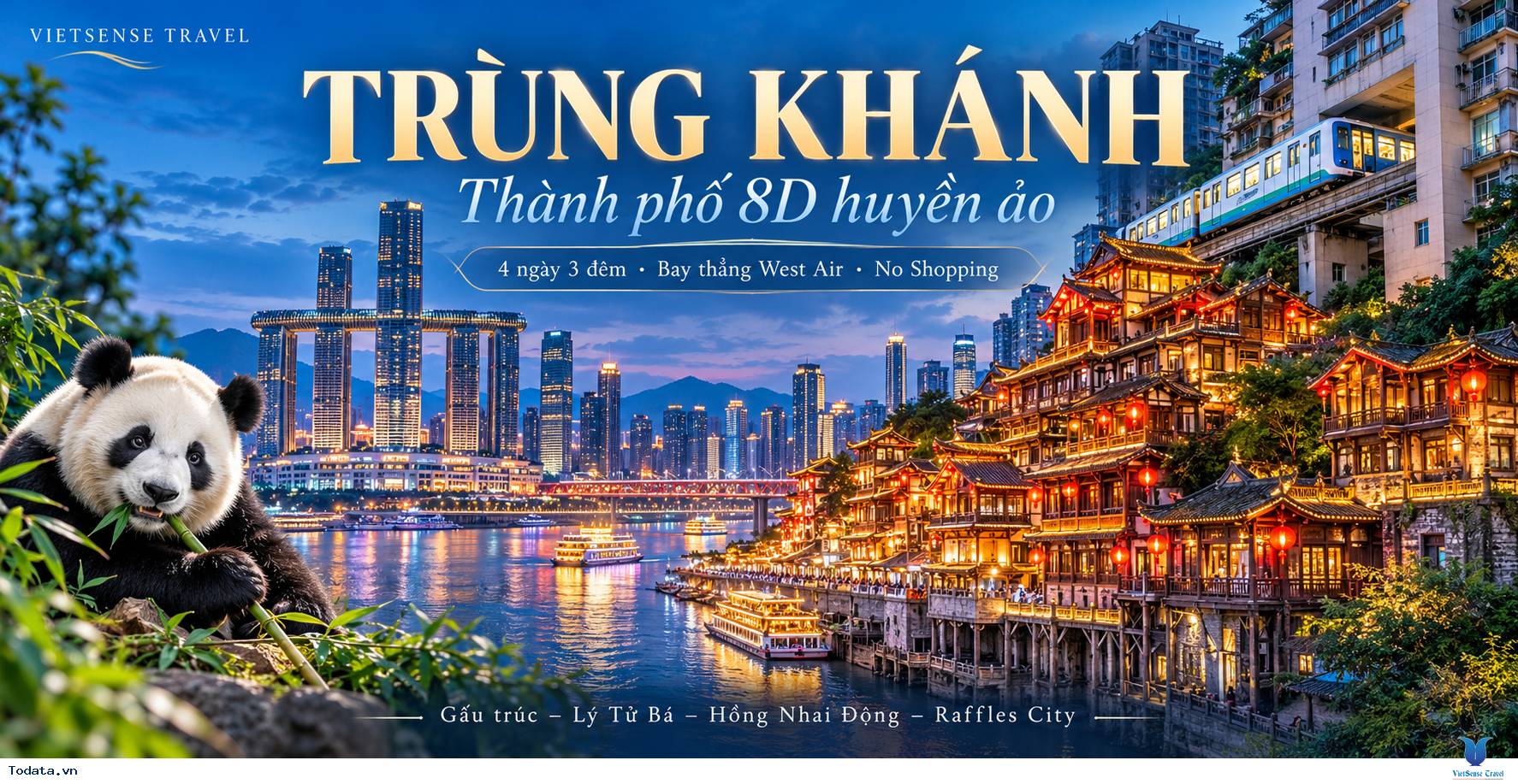 Tour Trùng Khánh 4 ngày 3 đêm bay thẳng West Air No Shopping - Ảnh 1